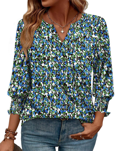 WIHOLL 3/4 Length Sleeve Womens Tops Summer Shirts Spring Vacation Outfits Dressy Casual Trendy Fall S-3XL