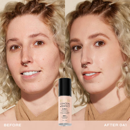 Milani Conceal + Perfect 2-in-1 Foundation + Concealer for a Flawless Complexion, Under Eye Corrector, Cover Redness and Imperfections, Waterproof and Sweatproof - 05A-Natural Beige