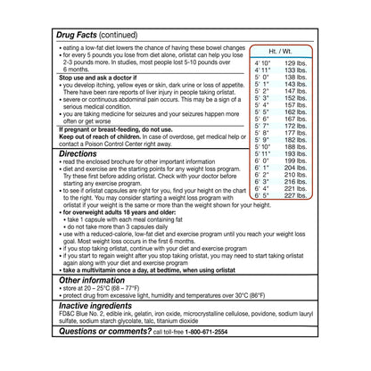 alli Diet Weight Loss Supplement Pills, Orlistat 60mg Capsules Starter Pack, Non prescription weight loss aid, 60 count(Pack of 1) | FDA Approved Non Prescription Weight Loss Aid for Women and Men, 18 Years and Older, Diet Pills