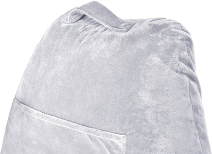 Husband Pillow XXL The Original for Adults - 30" Tall Backrest for Sitting Up in Bed - Firm Support Reading & Bed Rest Pillows for Adults, Neck Roll, Removable Cover - TV - Dark Grey