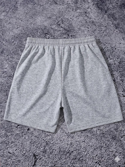 QJQ Men's Letter Graphic Drawstring Waist Shorts Summer Casual Workout Athletic Gym Track Shorts Streetwear