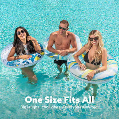JOYIN Inflatable Swim Tube Raft (3 pack) with Summer Fruits Painting, Pool Toys for Swimming Pool Party Decorations