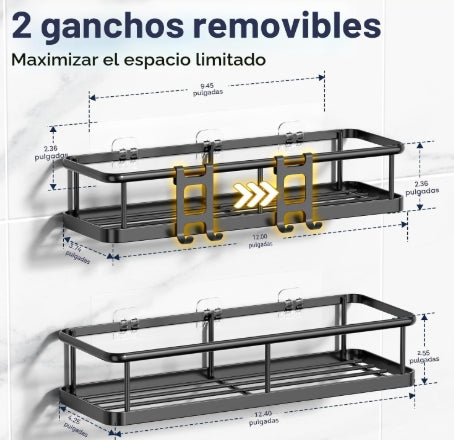 YASONIC Organizador de ducha adhesivo, estantes de ducha a prueba de óxido para ducha interior