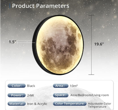 Lámpara de pared de luna regulable de 19.6 pulgadas con control remoto