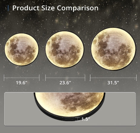 Lámpara de pared de luna regulable de 19.6 pulgadas con control remoto